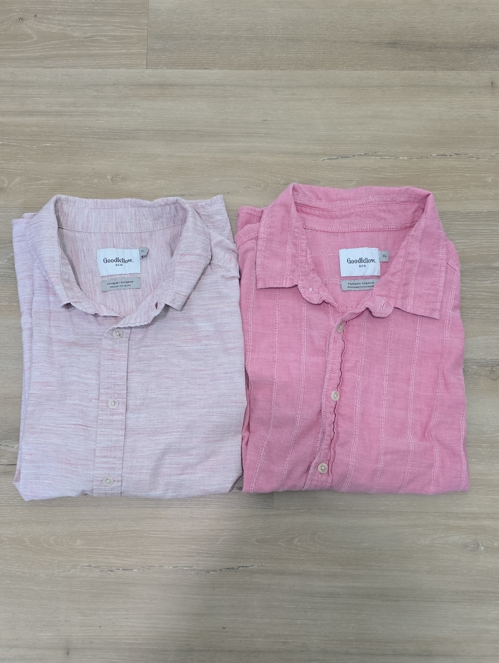 Goodfellow & Co Dark Pink and Light Pink Button-Up Shirts